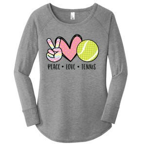 Peace Love Tennis Cute Design Women's Perfect Tri Tunic Long Sleeve Shirt