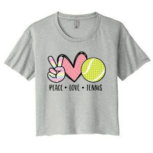 Peace Love Tennis Cute Design Women's Crop Top Tee