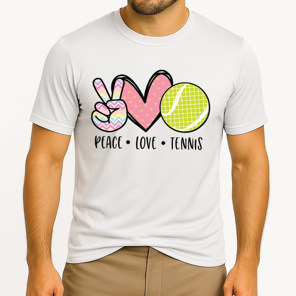 Peace Love Tennis Cute Design Cooling Performance Crew T-Shirt