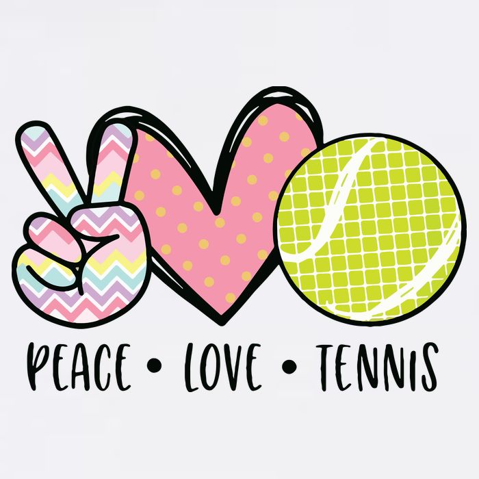 Peace Love Tennis Cute Design Cooling Performance Crew T-Shirt