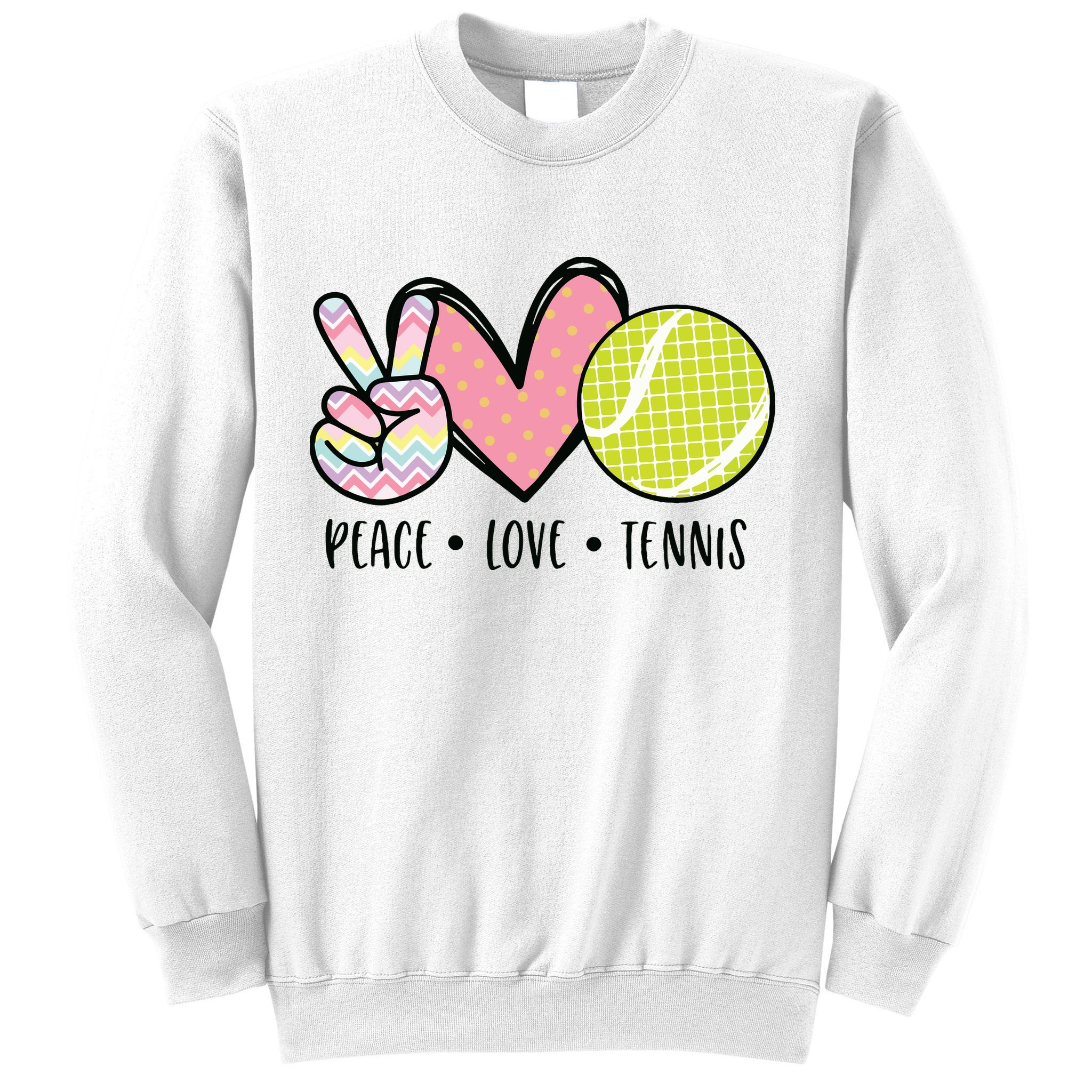 Peace Love Tennis Cute Design Sweatshirt