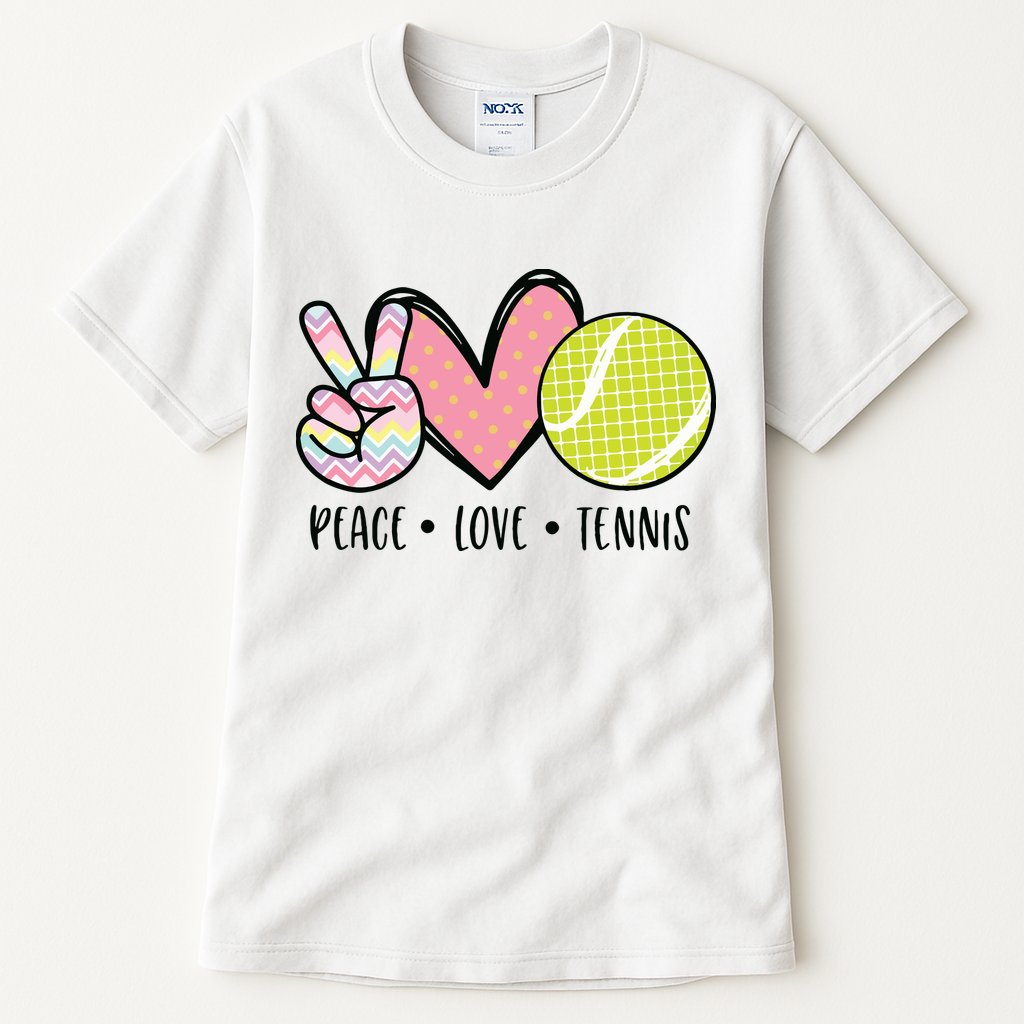 Peace Love Tennis Cute Design Tall T-Shirt
