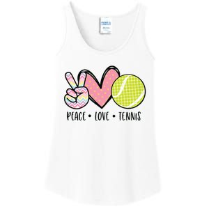 Peace Love Tennis Cute Design Ladies Essential Tank