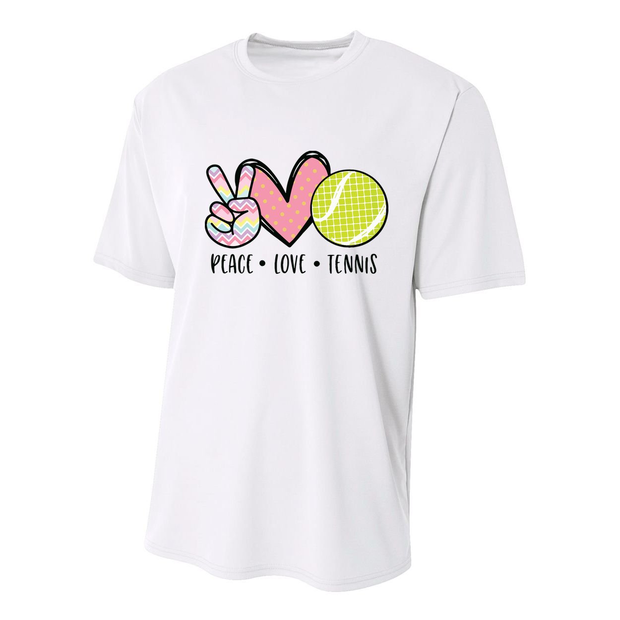 Peace Love Tennis Cute Design Youth Performance Sprint T-Shirt