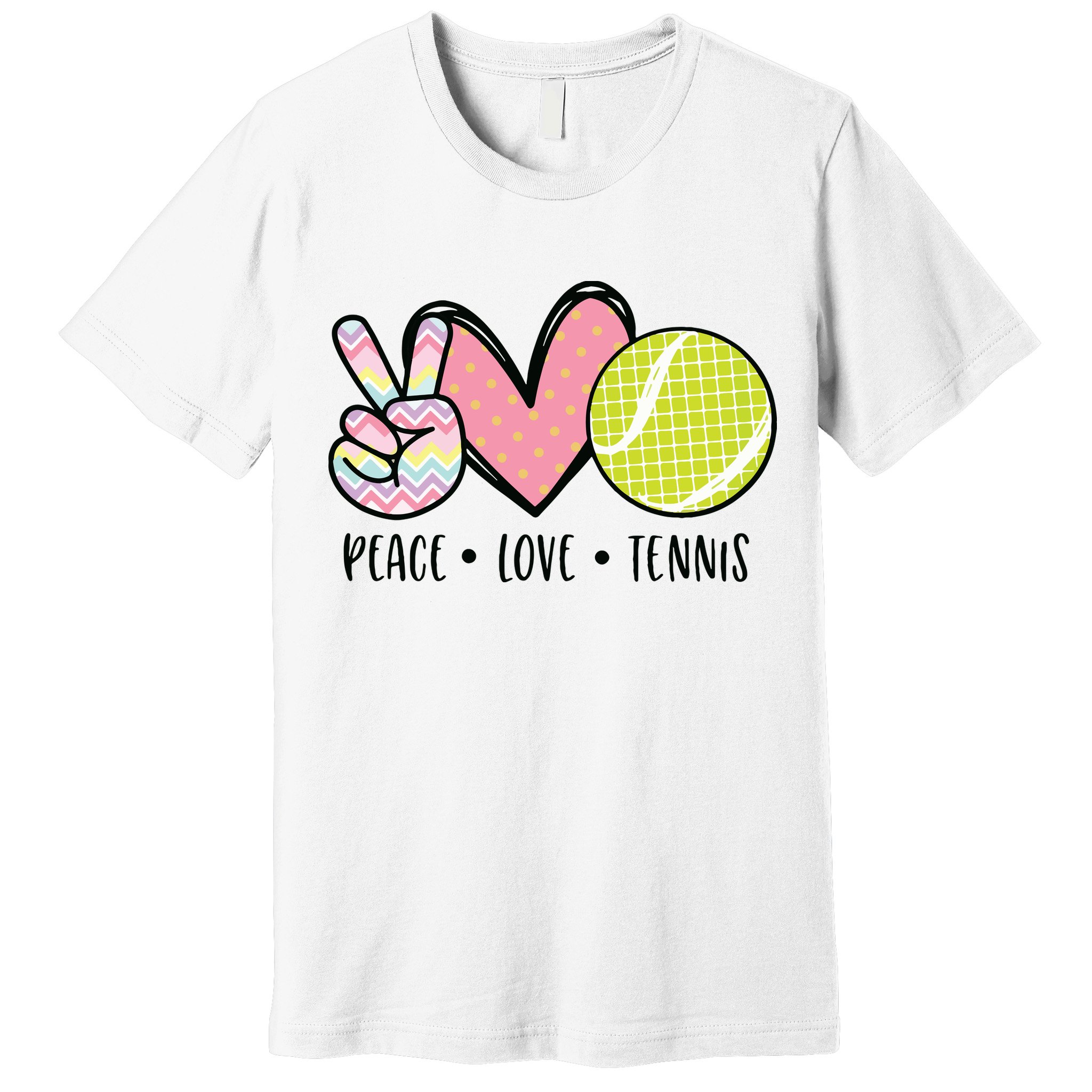 Peace Love Tennis Cute Design Premium T-Shirt