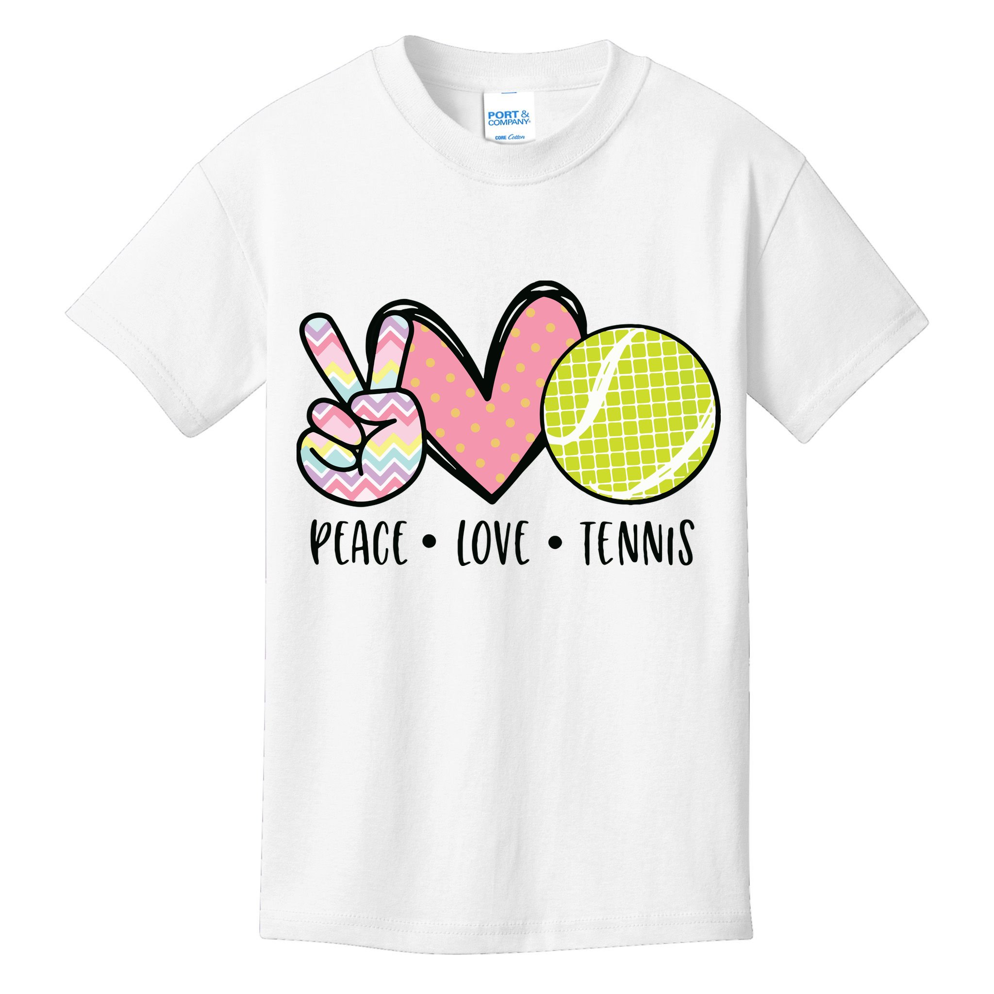 Peace Love Tennis Cute Design Kids T-Shirt