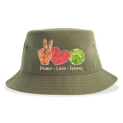 Peace Love Tennis Tournament Player Sustainable Bucket Hat