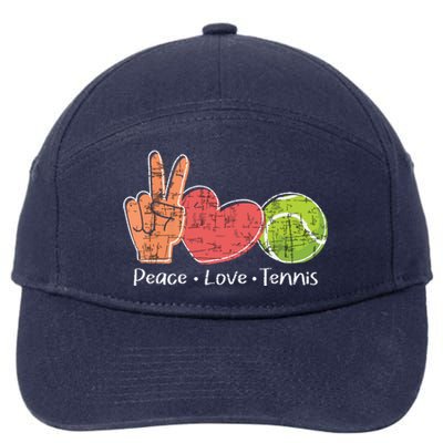 Peace Love Tennis Tournament Player 7-Panel Snapback Hat