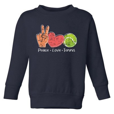 Peace Love Tennis Tournament Player Toddler Sweatshirt