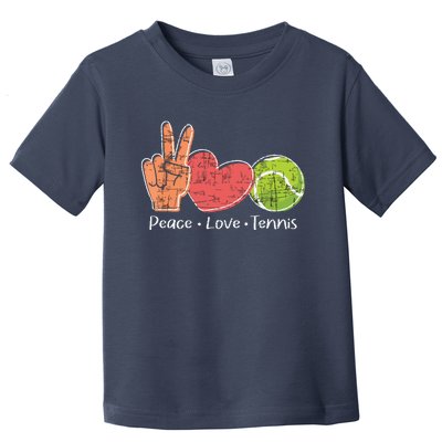 Peace Love Tennis Tournament Player Toddler T-Shirt