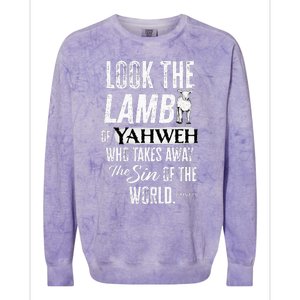 Passover Look the Lamb of Yahweh Yeshua Messianic Hebrew Colorblast Crewneck Sweatshirt