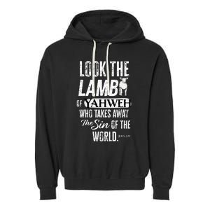 Passover Look the Lamb of Yahweh Yeshua Messianic Hebrew Garment-Dyed Fleece Hoodie