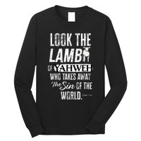 Passover Look the Lamb of Yahweh Yeshua Messianic Hebrew Long Sleeve Shirt