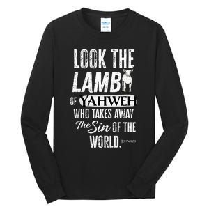 Passover Look the Lamb of Yahweh Yeshua Messianic Hebrew Tall Long Sleeve T-Shirt