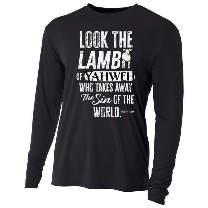 Passover Look the Lamb of Yahweh Yeshua Messianic Hebrew Cooling Performance Long Sleeve Crew