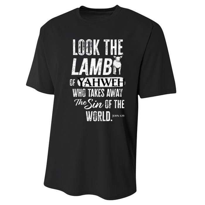 Passover Look the Lamb of Yahweh Yeshua Messianic Hebrew Performance Sprint T-Shirt