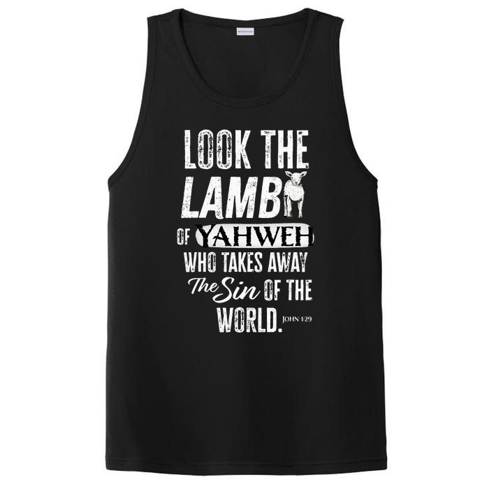 Passover Look the Lamb of Yahweh Yeshua Messianic Hebrew PosiCharge Competitor Tank