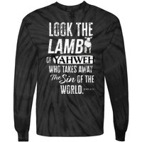 Passover Look the Lamb of Yahweh Yeshua Messianic Hebrew Tie-Dye Long Sleeve Shirt