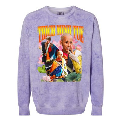 Peace Lotus Thich Minh Tue Buddha Vietnam Buddha Colorblast Crewneck Sweatshirt