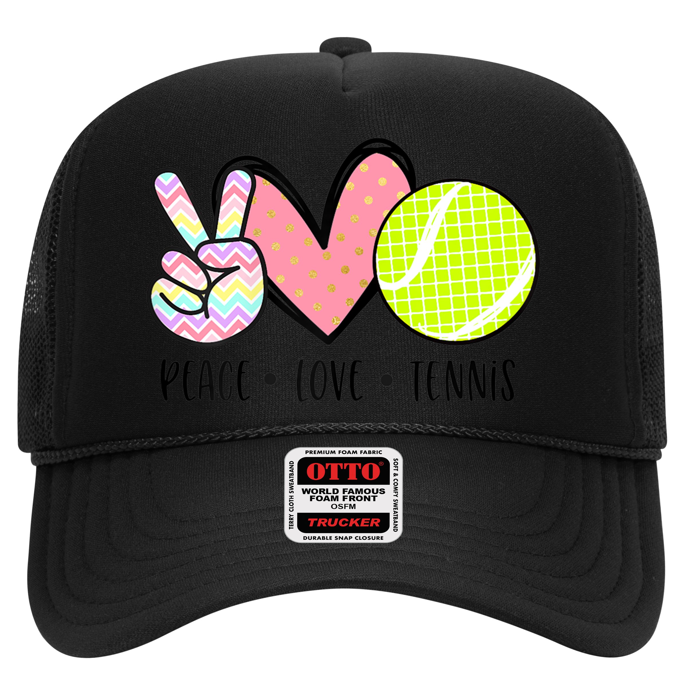 Peace Love Tennis Cute Design Gift For Women Ns Little Girls Gifts Hat