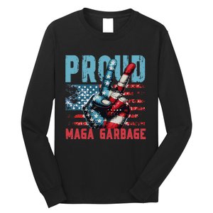 Peace Love Trump Proud Maga Garbage Trump Supporter Long Sleeve Shirt