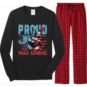 Peace Love Trump Proud Maga Garbage Trump Supporter Long Sleeve Pajama Set