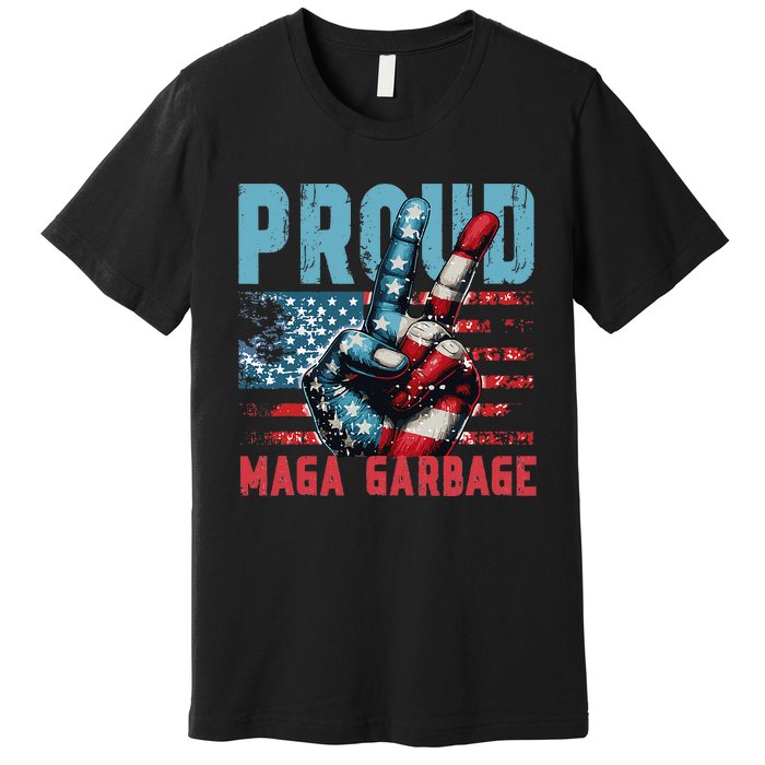 Peace Love Trump Proud Maga Garbage Trump Supporter Premium T-Shirt