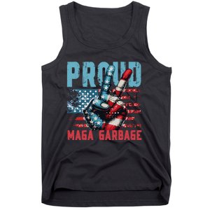 Peace Love Trump Proud Maga Garbage Trump Supporter Tank Top