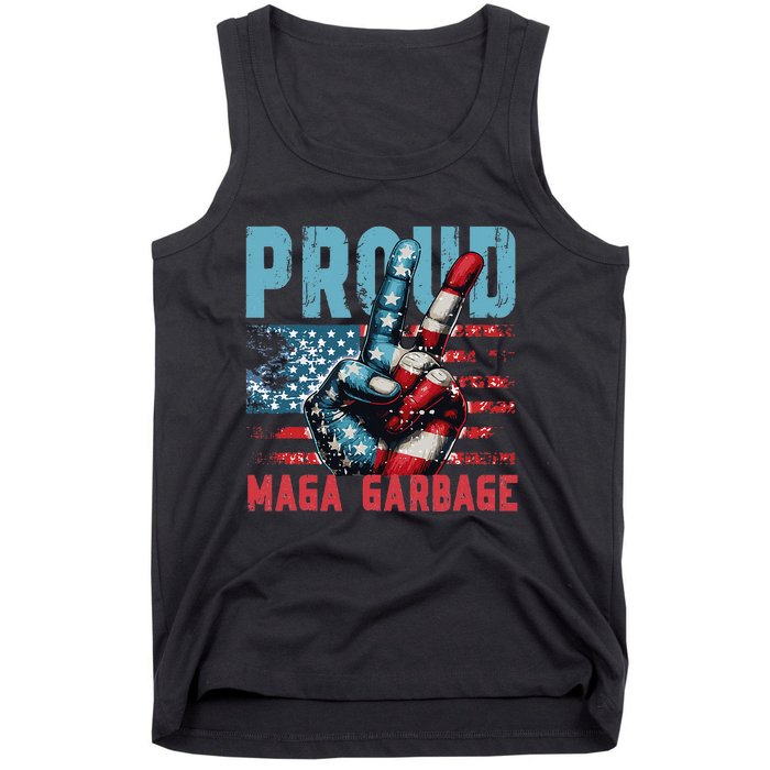 Peace Love Trump Proud Maga Garbage Trump Supporter Tank Top