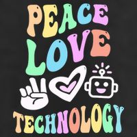 PEACE LOVE TECHNOLOGY Teacher Groovy School 7 Panel Mesh Trucker Snapback Hat