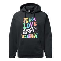 PEACE LOVE TECHNOLOGY Teacher Groovy School Performance Fleece Hoodie