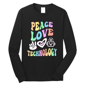 PEACE LOVE TECHNOLOGY Teacher Groovy School Long Sleeve Shirt