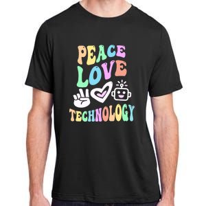 PEACE LOVE TECHNOLOGY Teacher Groovy School Adult ChromaSoft Performance T-Shirt