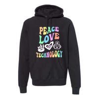 PEACE LOVE TECHNOLOGY Teacher Groovy School Premium Hoodie