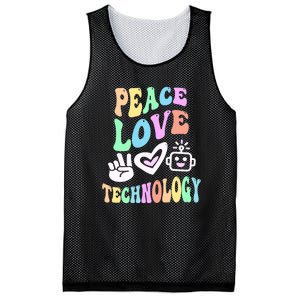 PEACE LOVE TECHNOLOGY Teacher Groovy School Mesh Reversible Basketball Jersey Tank