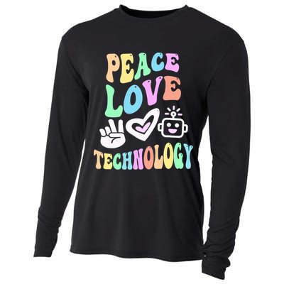 PEACE LOVE TECHNOLOGY Teacher Groovy School Cooling Performance Long Sleeve Crew