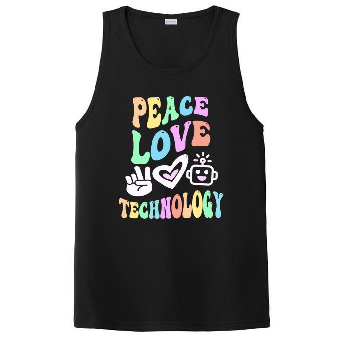 PEACE LOVE TECHNOLOGY Teacher Groovy School PosiCharge Competitor Tank