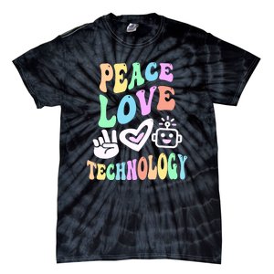 PEACE LOVE TECHNOLOGY Teacher Groovy School Tie-Dye T-Shirt