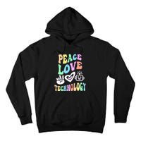 PEACE LOVE TECHNOLOGY Teacher Groovy School Tall Hoodie