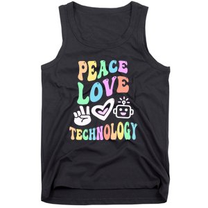 PEACE LOVE TECHNOLOGY Teacher Groovy School Tank Top