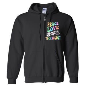 PEACE LOVE TECHNOLOGY Teacher Groovy School Full Zip Hoodie