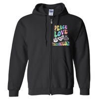 PEACE LOVE TECHNOLOGY Teacher Groovy School Full Zip Hoodie