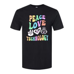 PEACE LOVE TECHNOLOGY Teacher Groovy School Softstyle CVC T-Shirt