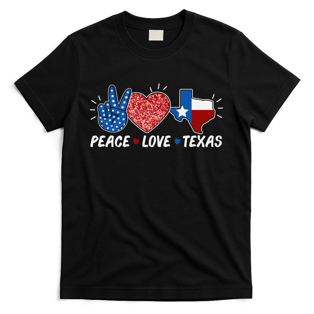 Peace Love Texas Graphic Plus Size For Dads Moms T-Shirt