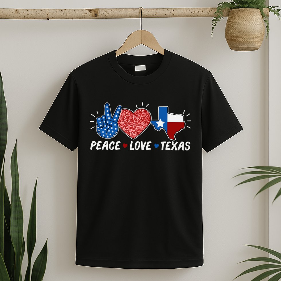Peace Love Texas Graphic Plus Size For Dads Moms T-Shirt