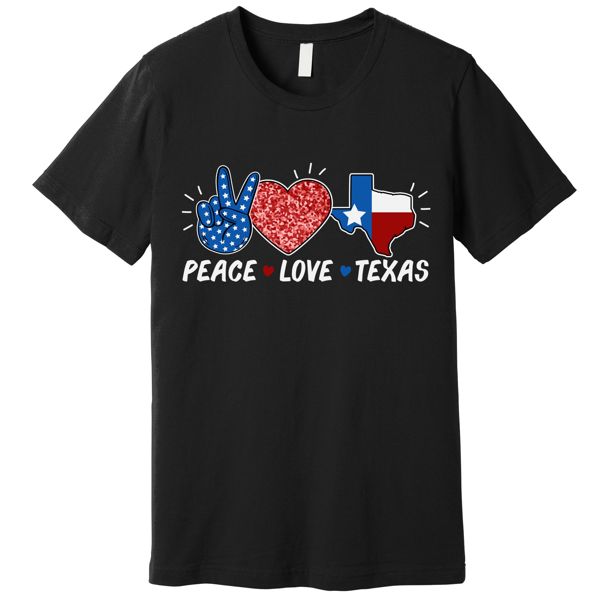 Peace Love Texas Graphic Plus Size For Dads Moms Premium T-Shirt