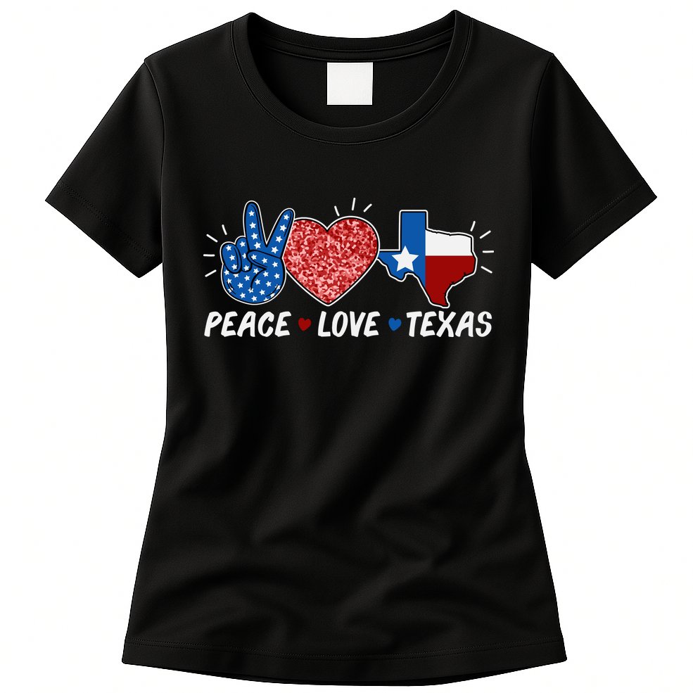 Peace Love Texas Graphic Plus Size For Dads Moms Womens T-Shirt