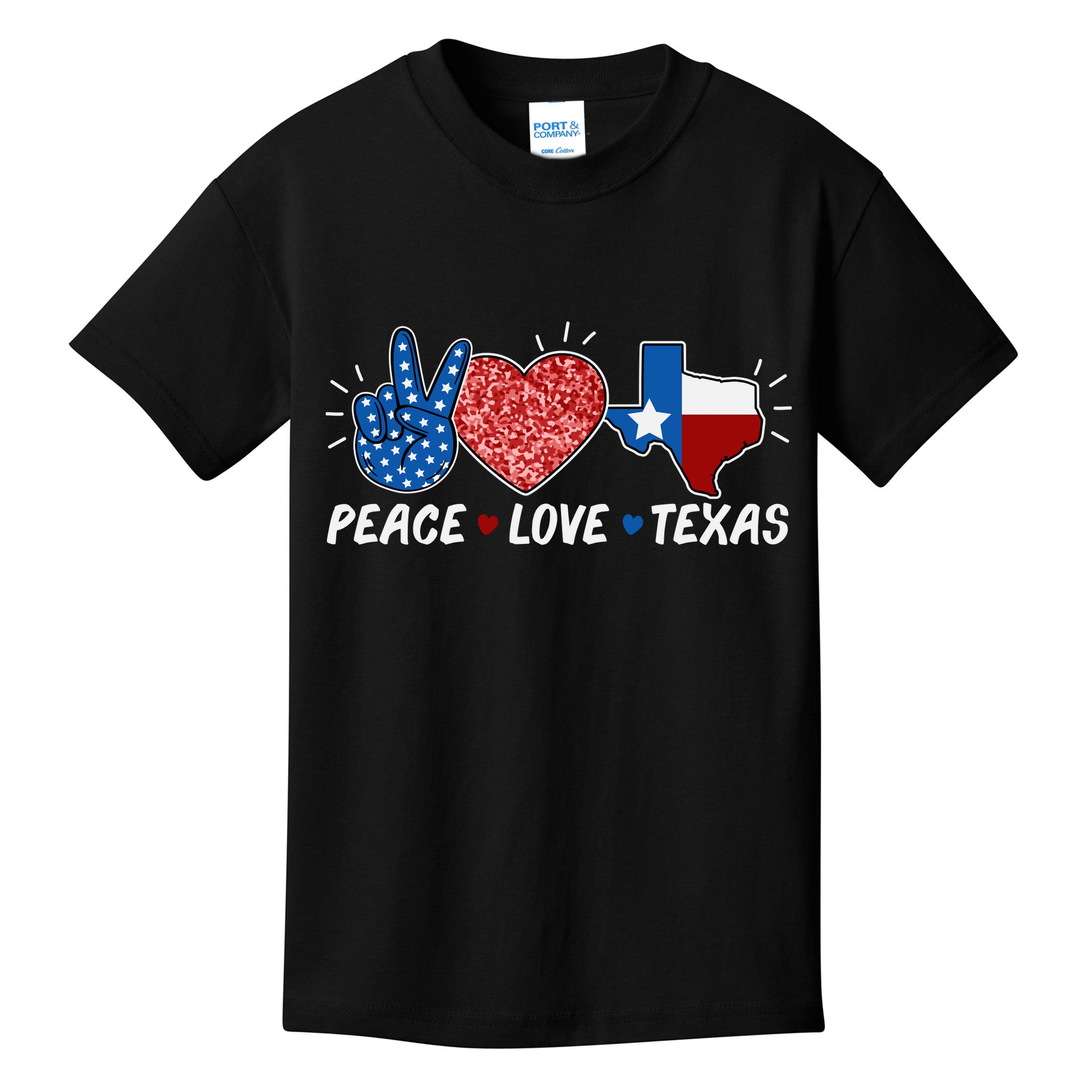 Peace Love Texas Graphic Plus Size For Dads Moms Kids T-Shirt