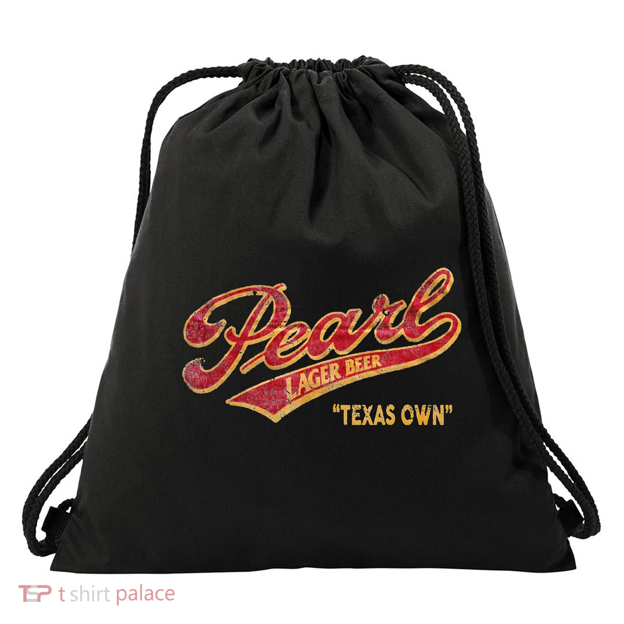 Pearl Lager Texas Beer Drawstring Bag