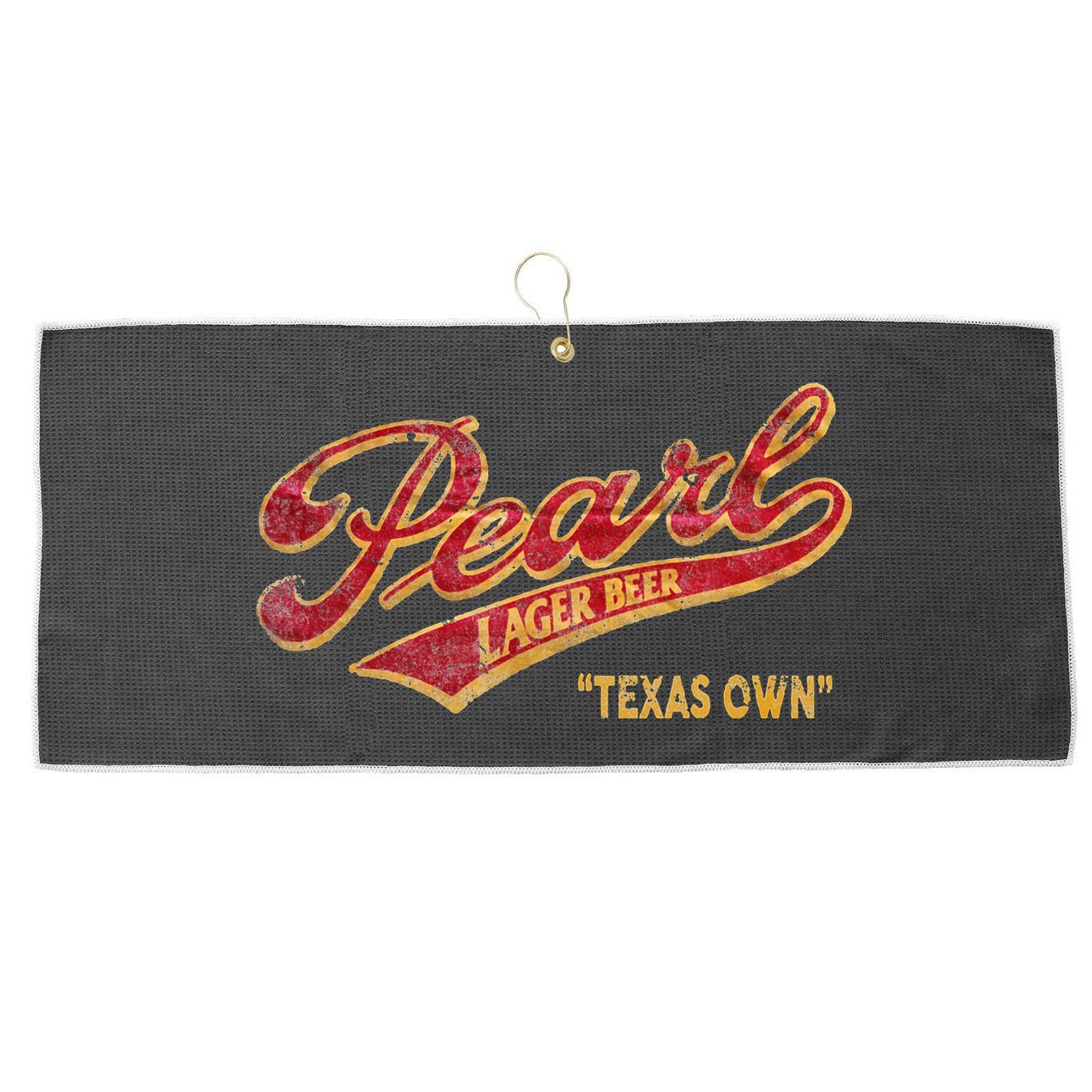 Pearl Lager Texas Beer Large Microfiber Waffle Golf Towel